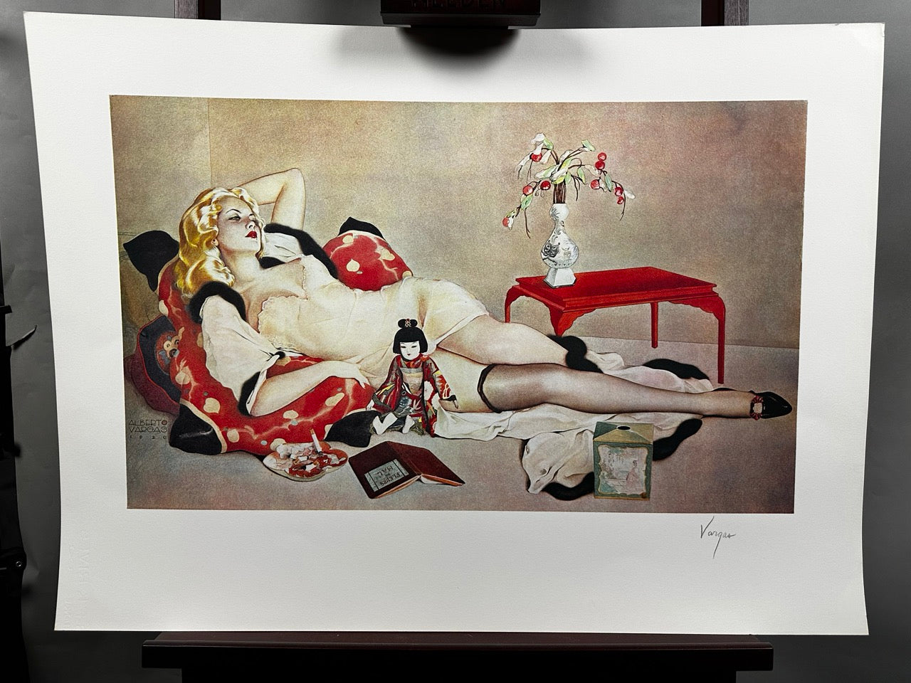 Fleurs du Mal (Flowers of Evil) Lithograph - Alberto Vargas Signed Art 1979 - From Back to the Past Collectibles